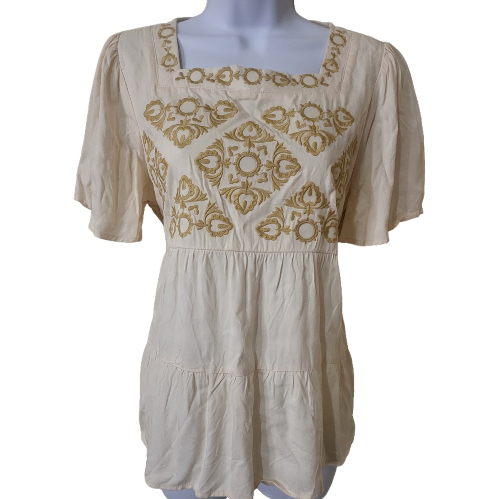 Boho Embroidered Top